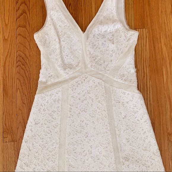 BCBGMAXAZRIA cream sequin A-line cocktail dress - Picture 5 of 5